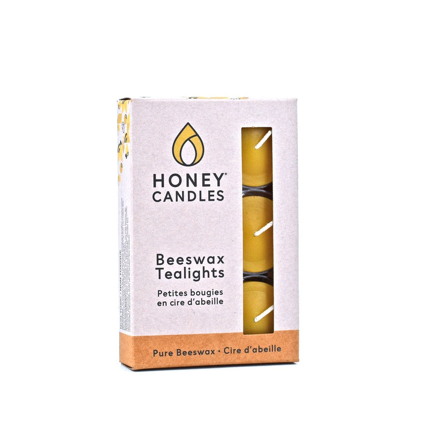 Natural Beeswax Tealight Candles: 6 Pack