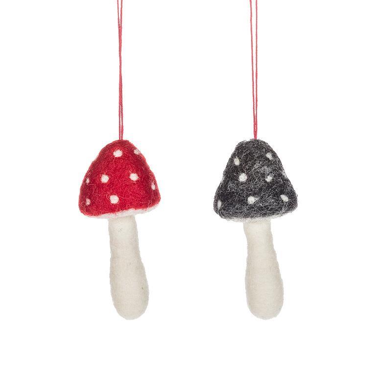 Mushroom Ornament: Red
