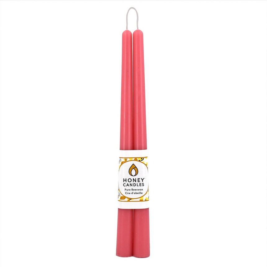 Pink Beeswax Taper Candles