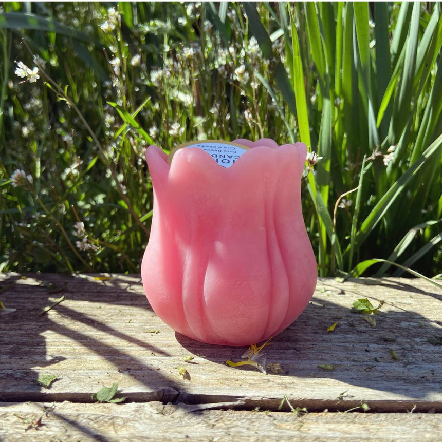 Pink Beeswax Tulip Candle