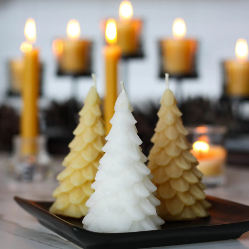 Natural Beeswax Yule Tree Candle